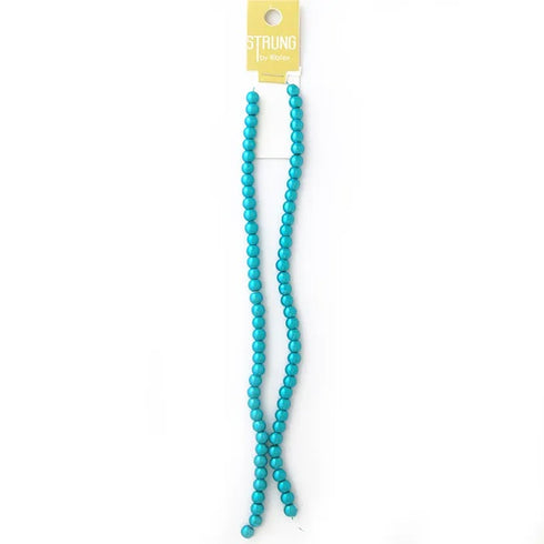 6mm Round Glass Pearls Strung Beads (available in 7 colours)